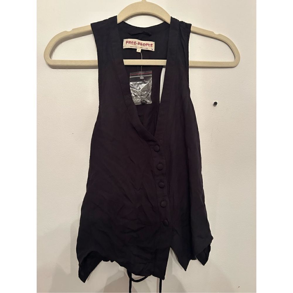 Free people black vest size s